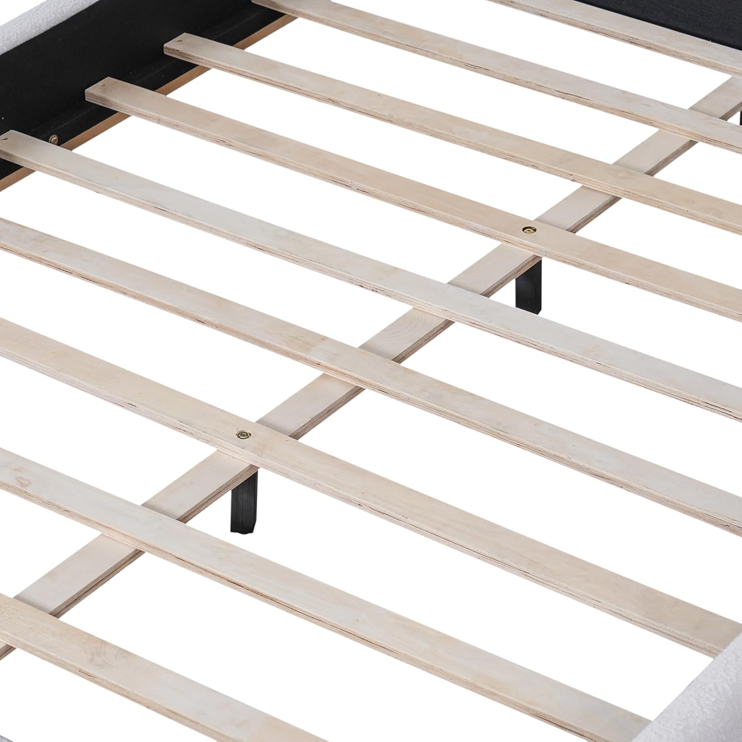 Christopher Knight Home Robey Queen Size Platform Bed Frame, Boucle Fabric Queen Size Bed Frame and Headboard, Modern Queen Bed Set, Wooden Slat Support, No Box Spring Needed, Easy Assembly, White