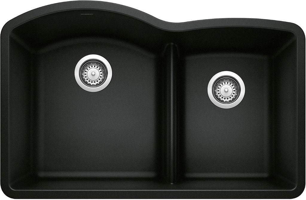 BLANCO Diamond 60/40 Kitchen Sink, Coal Black 32' L X 21' W