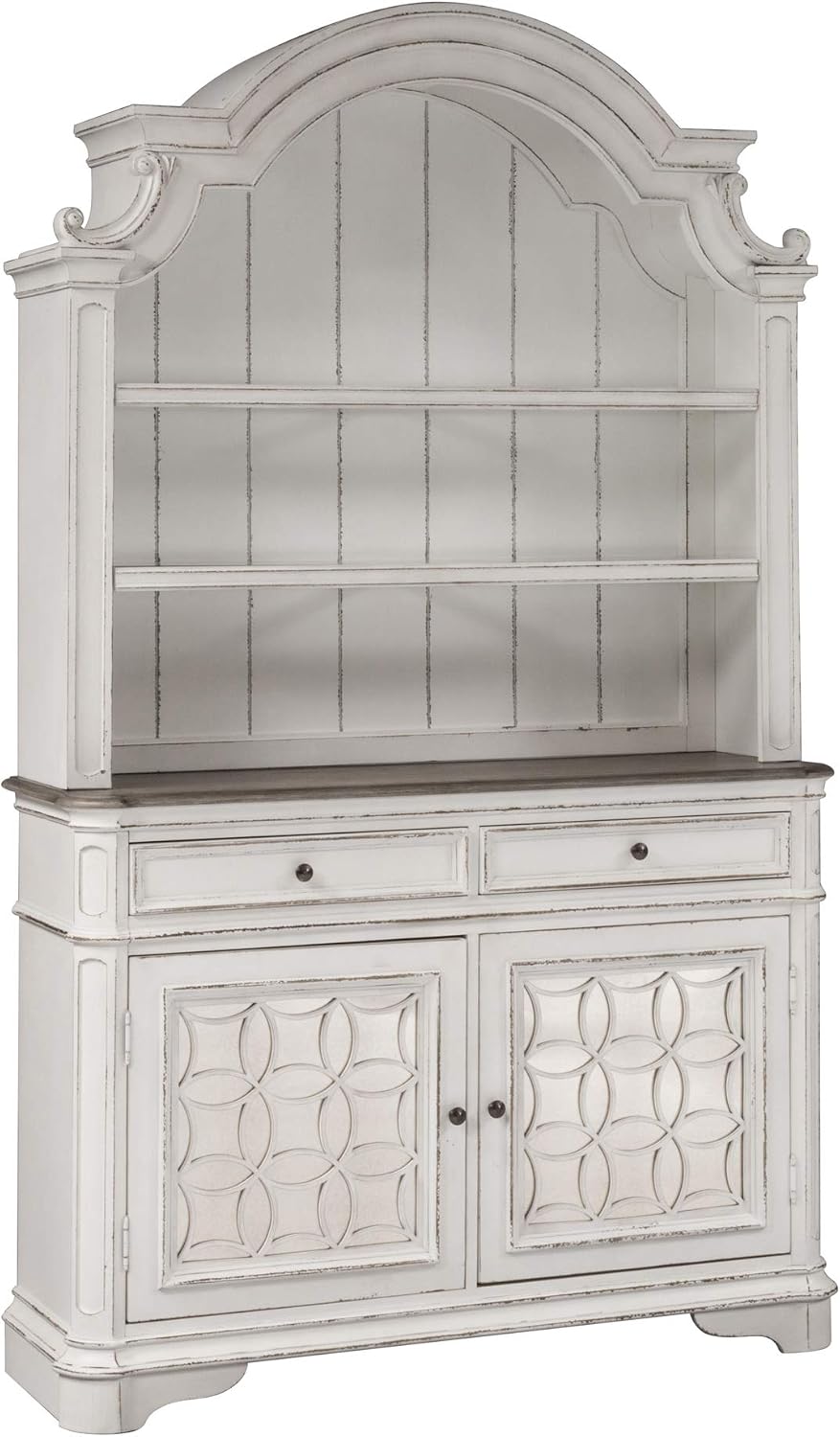 Liberty Furniture Industries Magnolia Manor Hutch & Buffet, W56 x D18 x H92, White