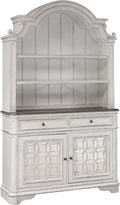 Liberty Furniture Industries Magnolia Manor Hutch & Buffet, W56 x D18 x H92, White