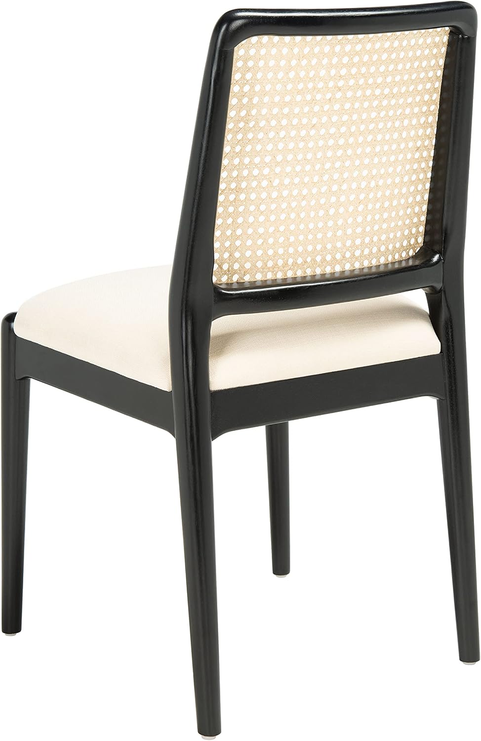 SAFAVIEH Home Collection Reinhardt Black Rattan/White Cushion Dining Chair (Set of 2) - Fully Assembled