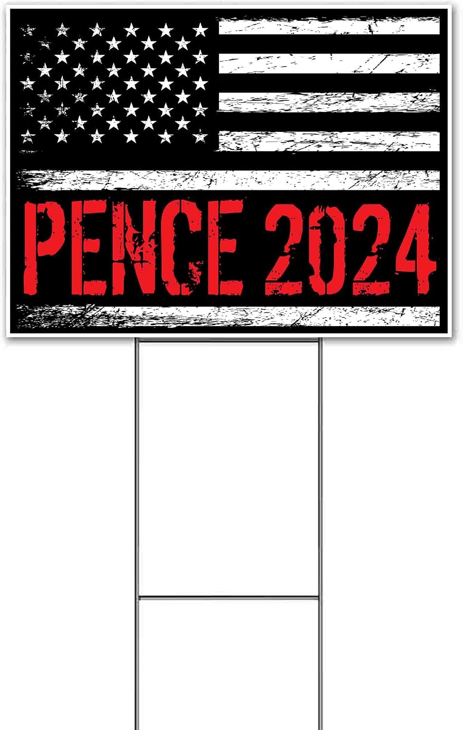 Mike Pence 2024 (18' x 24') Yard Sign, Quantity Discounts, Multi-Packs, Includes Metal Step Stake, Bandit, New, Advertising, USA | Election, Political, Republican, President, Vote