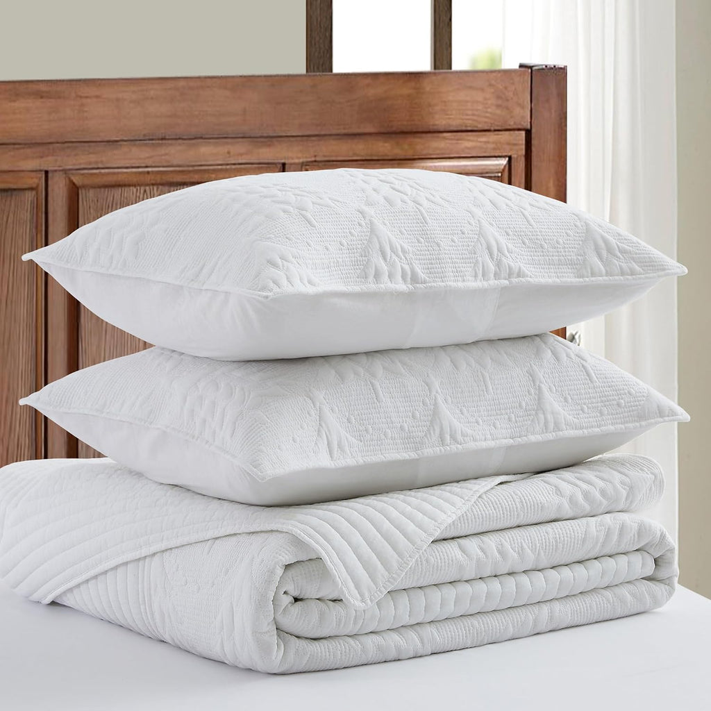 Levtex Home - O Christmas Tree Bedspread Set - Twin Bedspread and One Standard Sham - Christmas Tree - White - Bedspread (80x106in.) and Sham (20x26in.) - Cotton