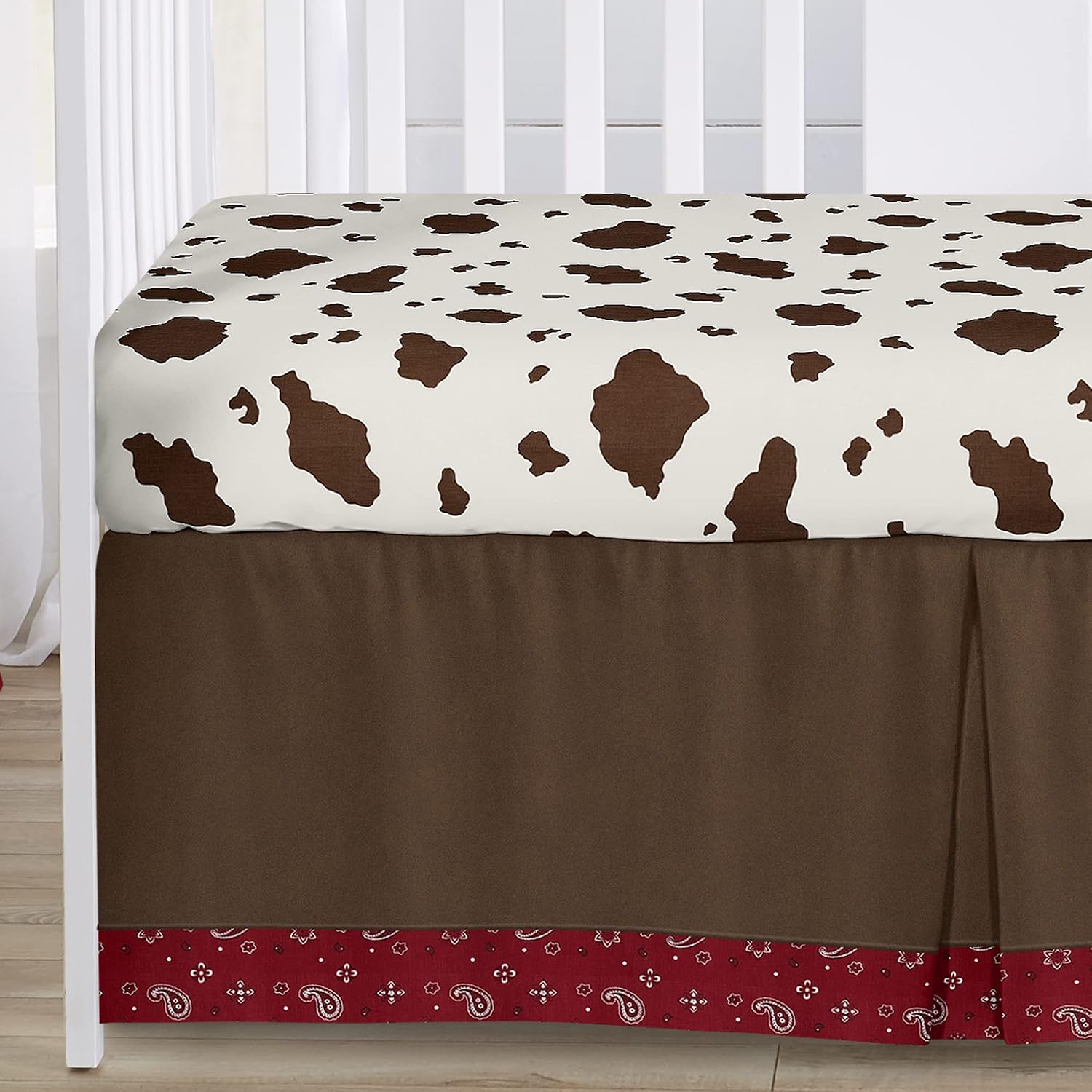 Sweet Jojo Designs 4-Piece Baby Crib Bedding Set (Western Cowboy) for Boys, Infants/Nursery incl. Blanket, Fitted Sheet, Skirt, Diaper Stacker (Country, Farm, Horse Ranch, Wild West, Southern Charm)