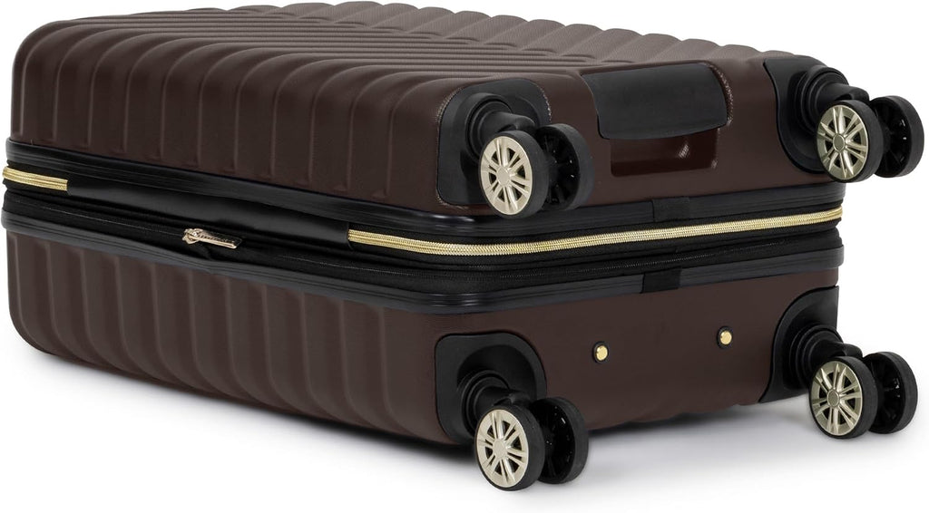 Kenneth Cole REACTION Madison Square Lightweight Hardside Chevron Expandable Spinner Luggage, Chocolate Brown, 2-Piece (20' Carry On + Sophie Backpack)