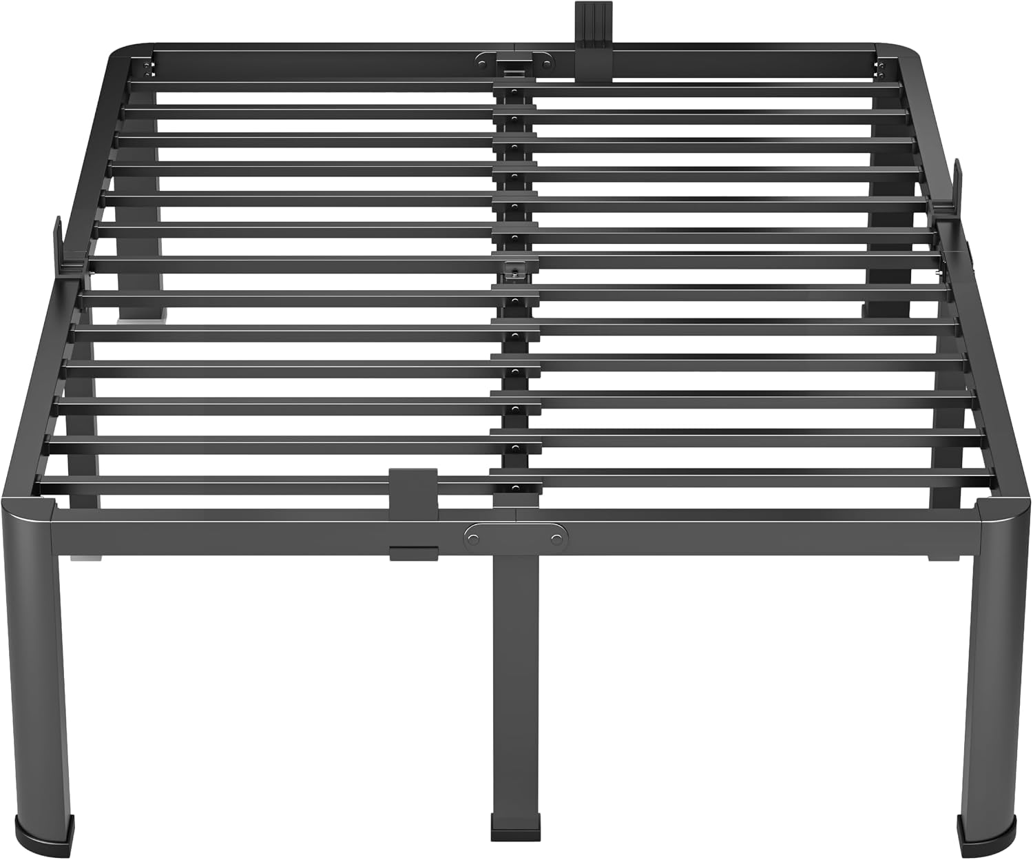 VIPSHOW 16 Inch Full Heavy Duty 3500 lbs Bed Frame with Round-Corner Legs & Anti-Squeak Design – Quick Assembly Metal Platform, No Box Spring Needed