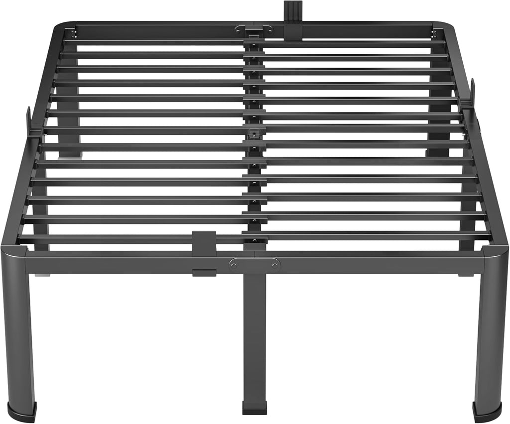 VIPSHOW 18 Inch Full Heavy Duty 3500 lbs Bed Frame with Round-Corner Legs & Anti-Squeak Design – Quick Assembly Metal Platform, No Box Spring Needed
