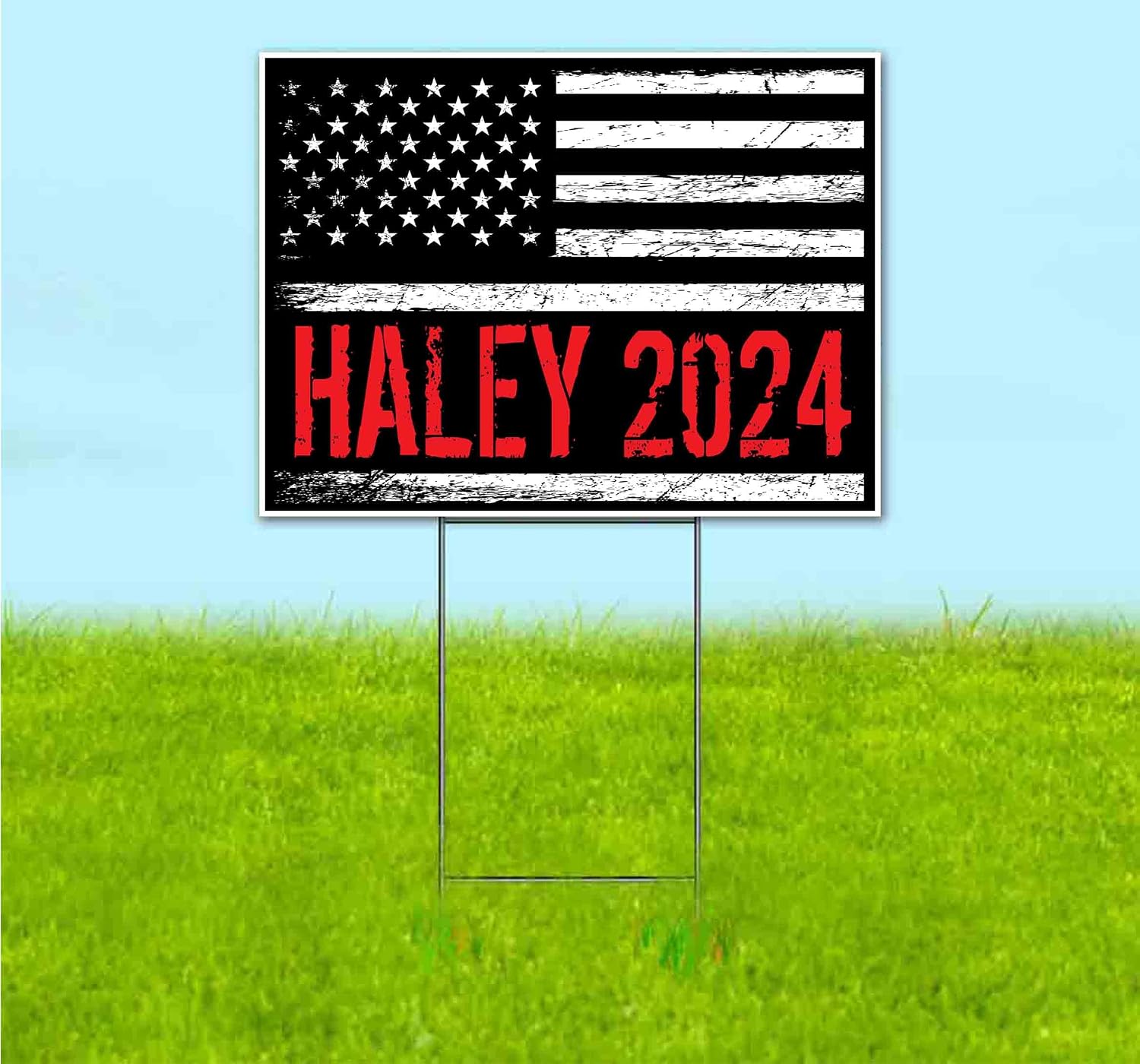 Nikki Haley 2024 (18' x 24') Yard Sign, Quantity Discounts, Multi-Packs, Includes Metal Step Stake, Bandit, New, Advertising, USA | Election, Political, Republican, President, Vote