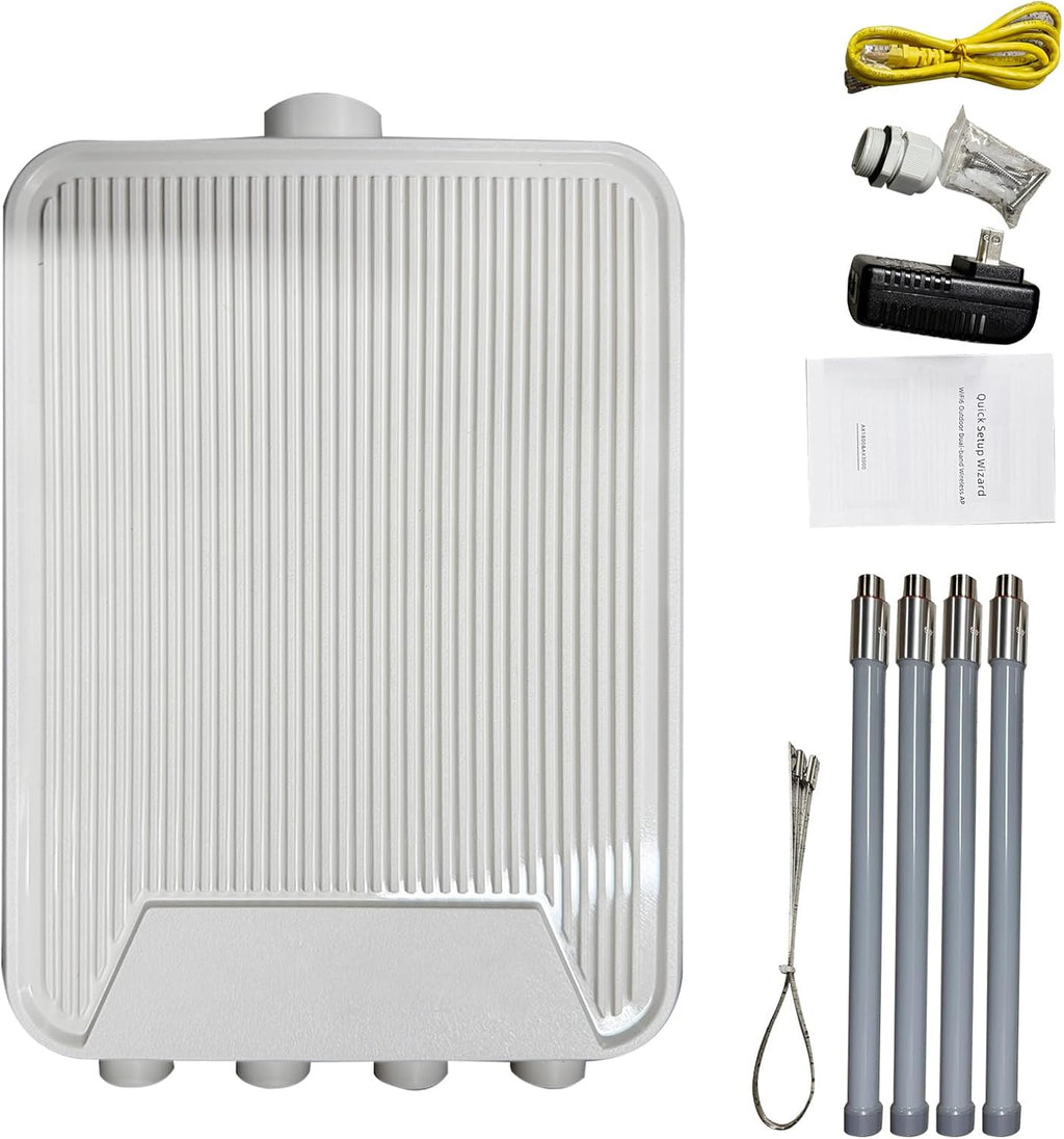 Yoidesu R5 Mode 3000M WiFi Router, 4 Dual Band 7dBi High Gain Antennas Routers for Wireless Internet, PoE Wireless Internet Router for Indoors Outdoors Farms Estates (US Plug)