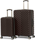 Kenneth Cole REACTION Madison Square Lightweight Hardside Chevron Expandable Spinner Luggage, Chocolate Brown, 2-Piece Set (20' & 28')