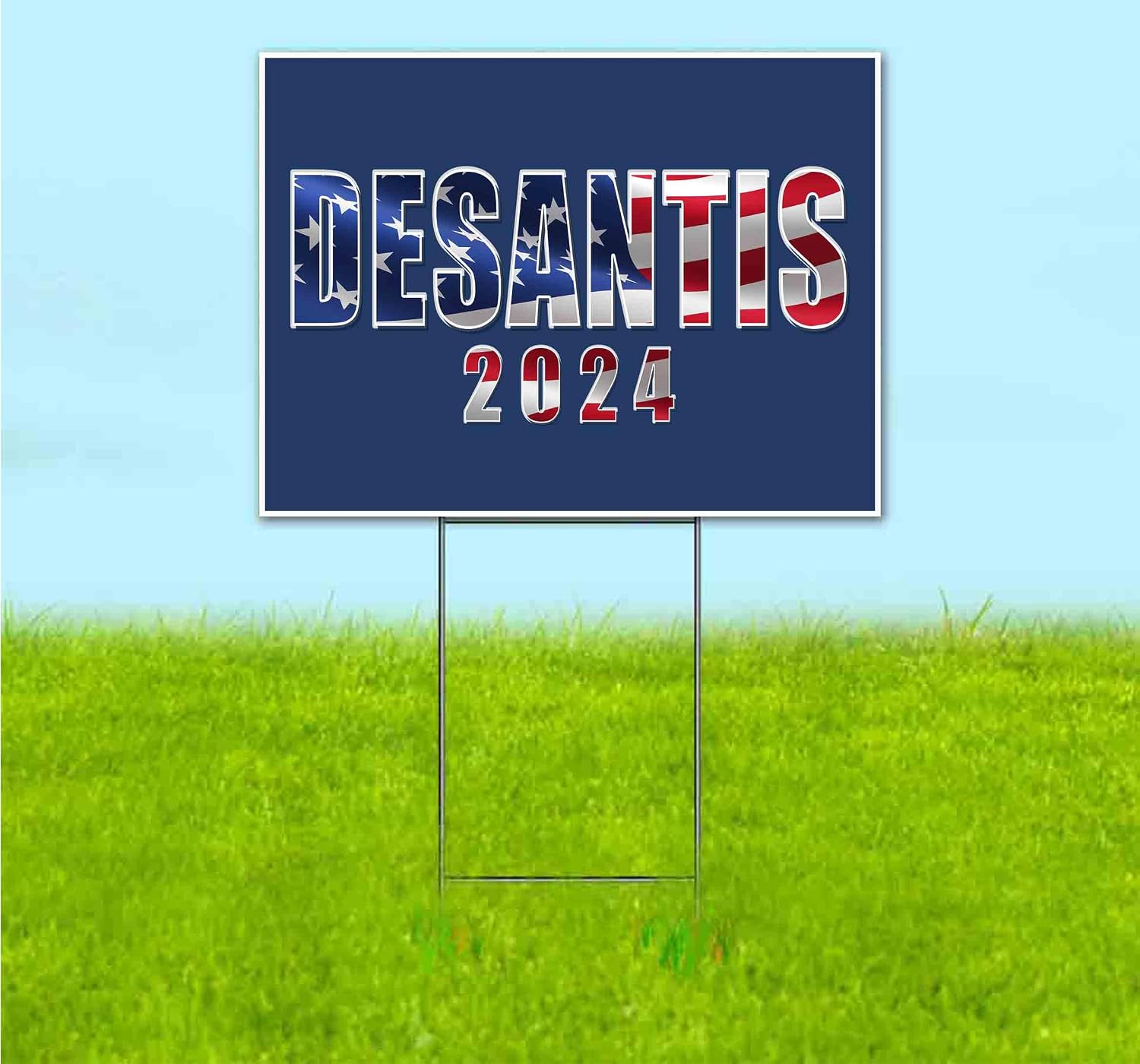 Desantis 2024 (18' x 24') Yard Sign, Quantity Discounts, Multi-Packs, Includes Metal Step Stake, Bandit, New, Advertising, USA | Election, Political, Republican, Vote