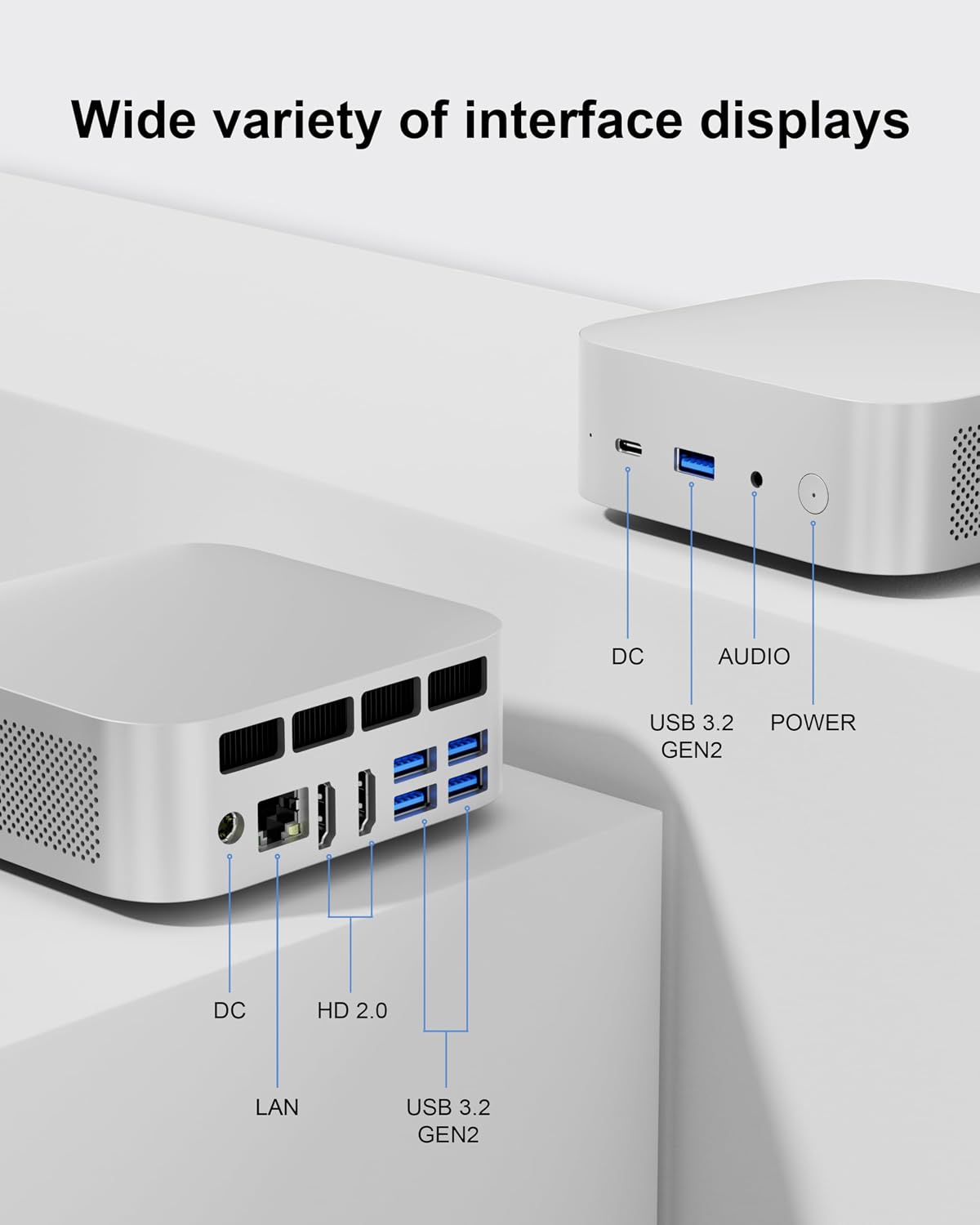 Mini PC Intel Core i3-1215U (6C/8T),(Beats 5500U) 12GB RAM 512GB SSD, Dual M.2 NVMe & SATA, Triple 4K@60Hz, USB-C, WiFi 6 BT5.2, Small Desktop Computer