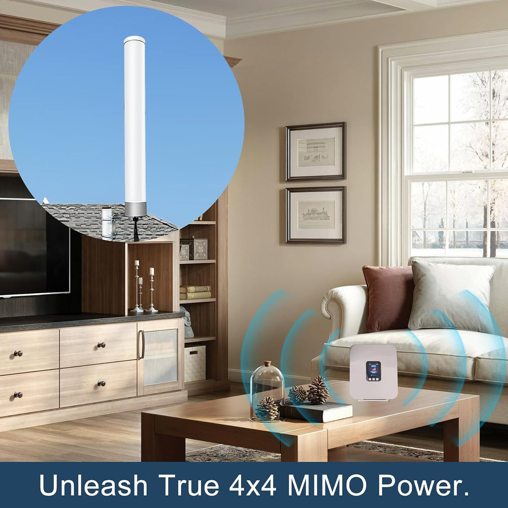 5G 4G 4x4 MIMO External Wide-Band Antenna Kit Outdoor High Gain Omni Directional Antenna with 32ft Cable for Cellular Hotspot Router Gateway Compatible with Verizon, AT&T T-Mobile Home Internet