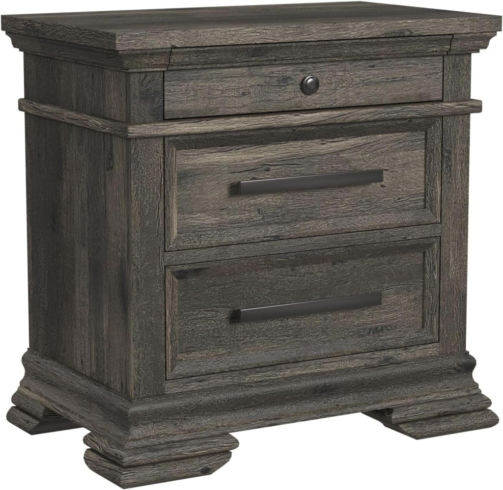 Picket House Hyde Full Sleigh Storage 3PC Bedroom Set in Charcoal