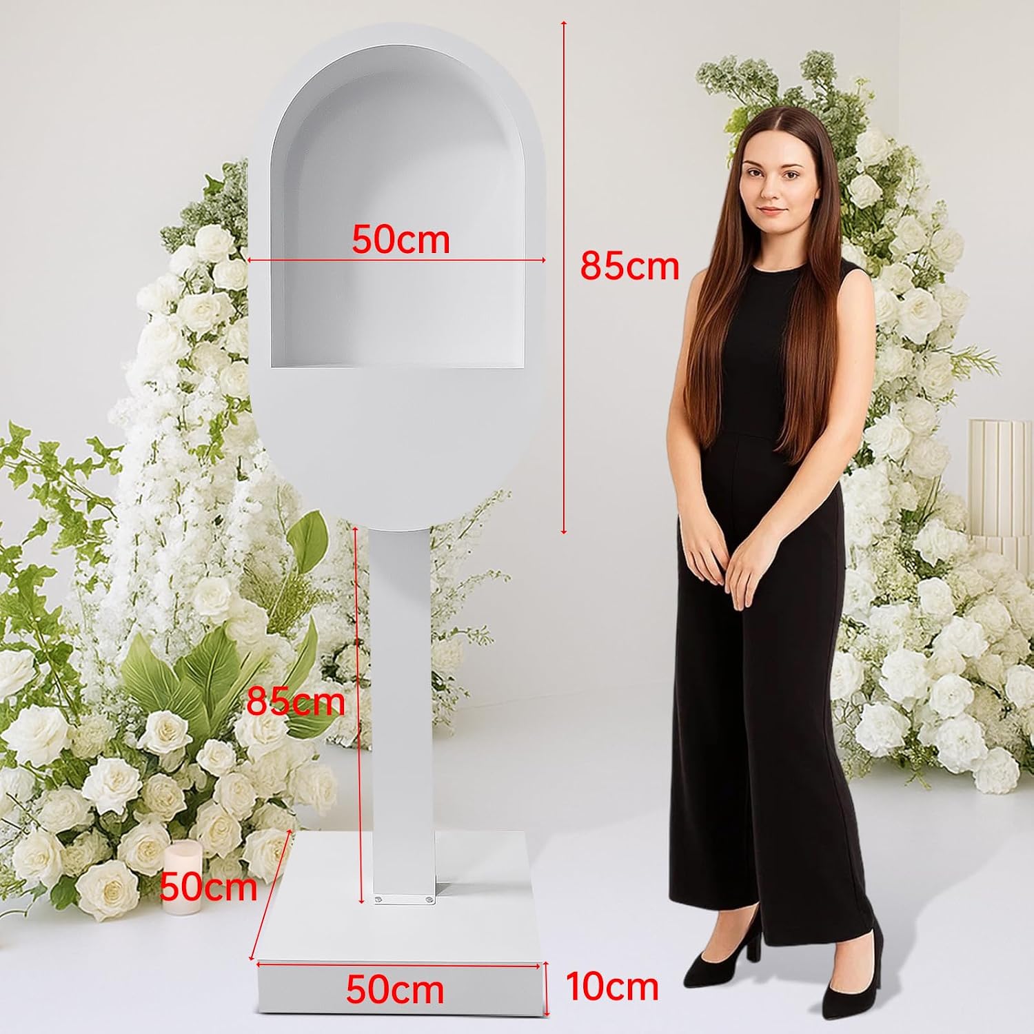 Audio Guest Book Stand Phone Booth for Wedding Party Leave a Message Video Phone Wedding Decoration Telephone Booth Box Audio Guestbook Stand White Recording Table