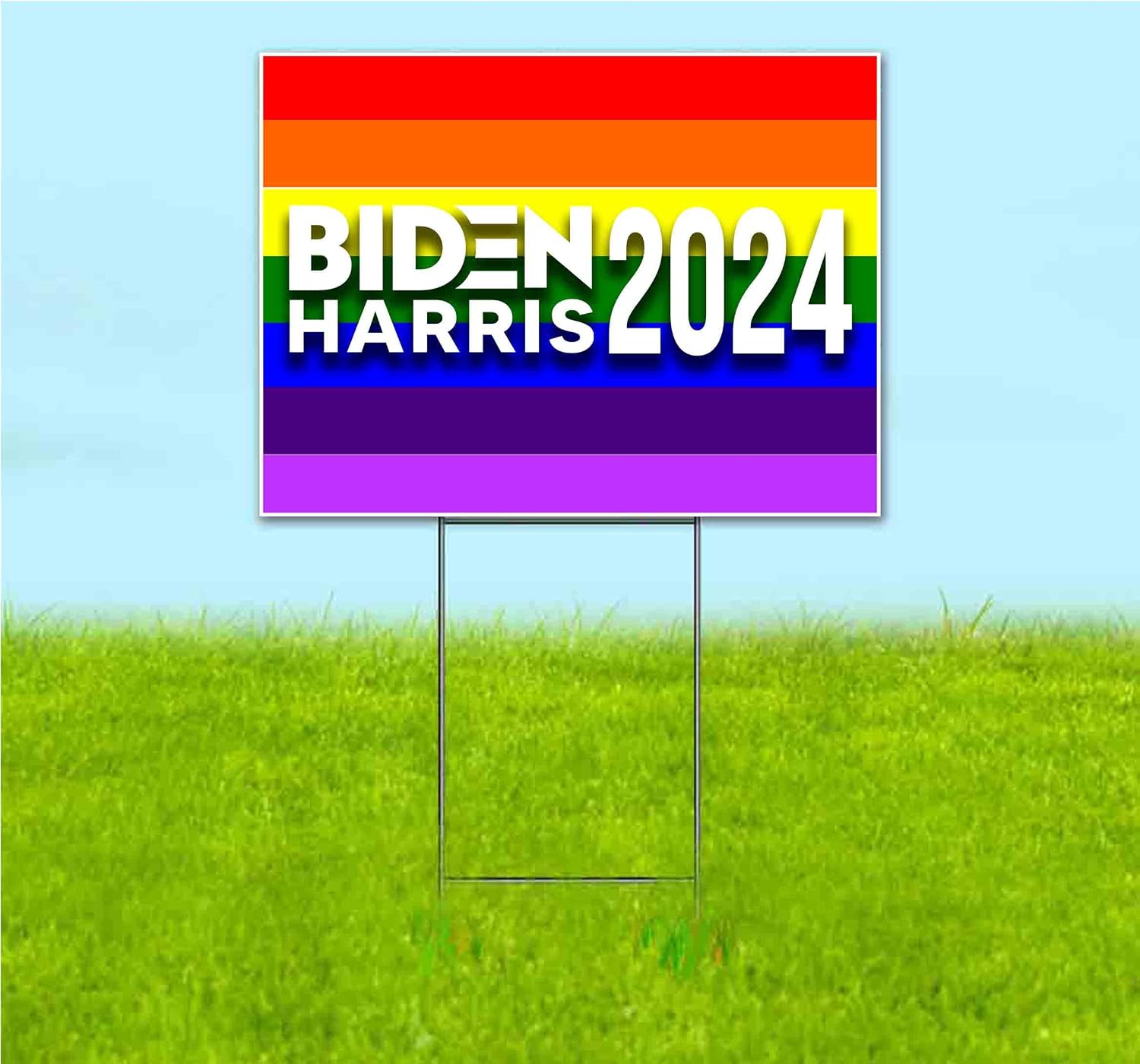 Biden Harris 2024 (18' x 24') Yard Sign, Quantity Discounts, Multi-Packs, Includes Metal Step Stake, Bandit, New, Advertising, USA | Election, Political, Democrat, Vote