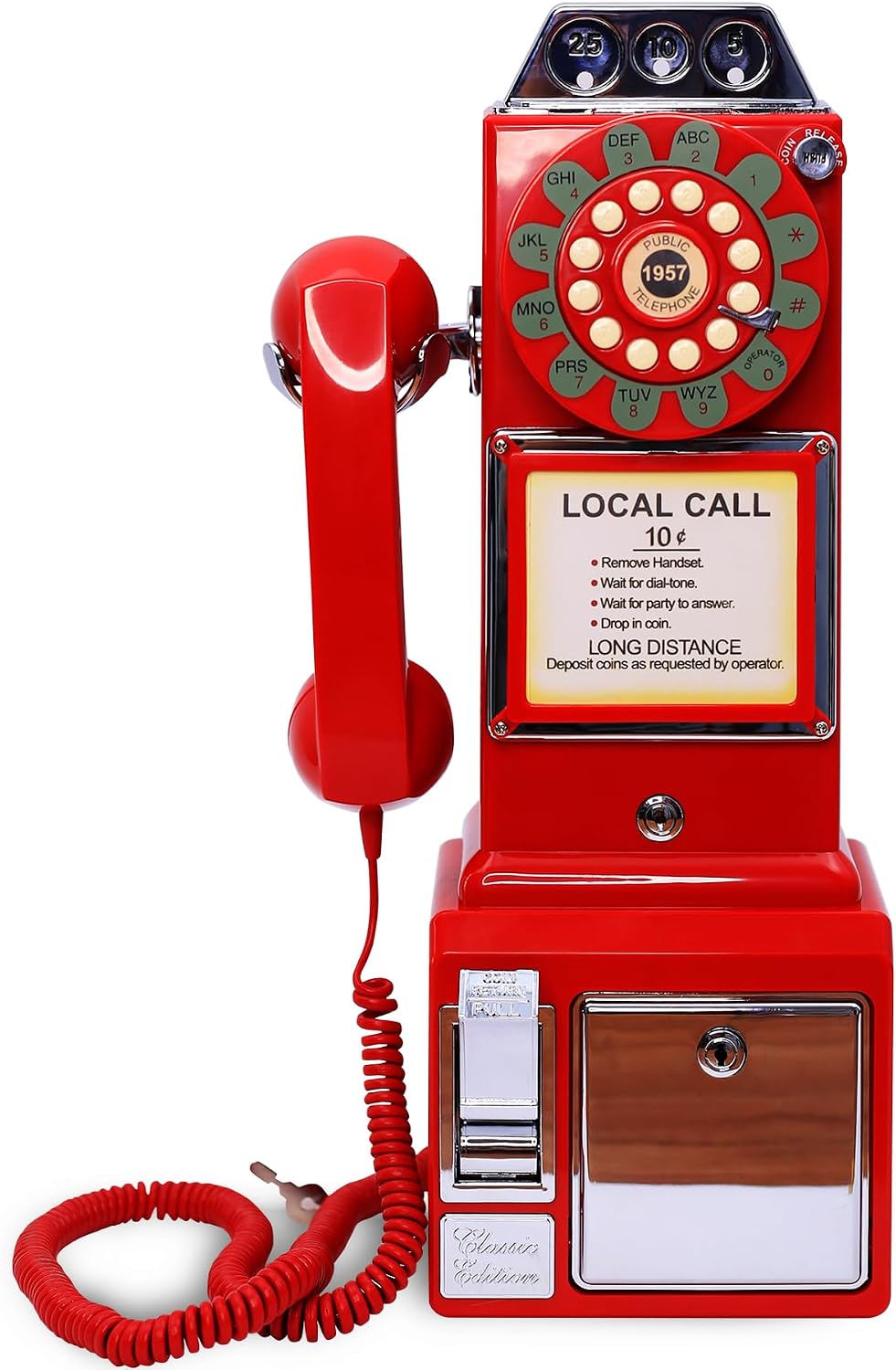 Audio Guest Book Wedding Phone, Audio Phone guestbook, Unique Phone Voice Recorder, Audio guestbook Like Leaving A Voicemail Message, Preserve Your Special Occasions (Antique, Red)