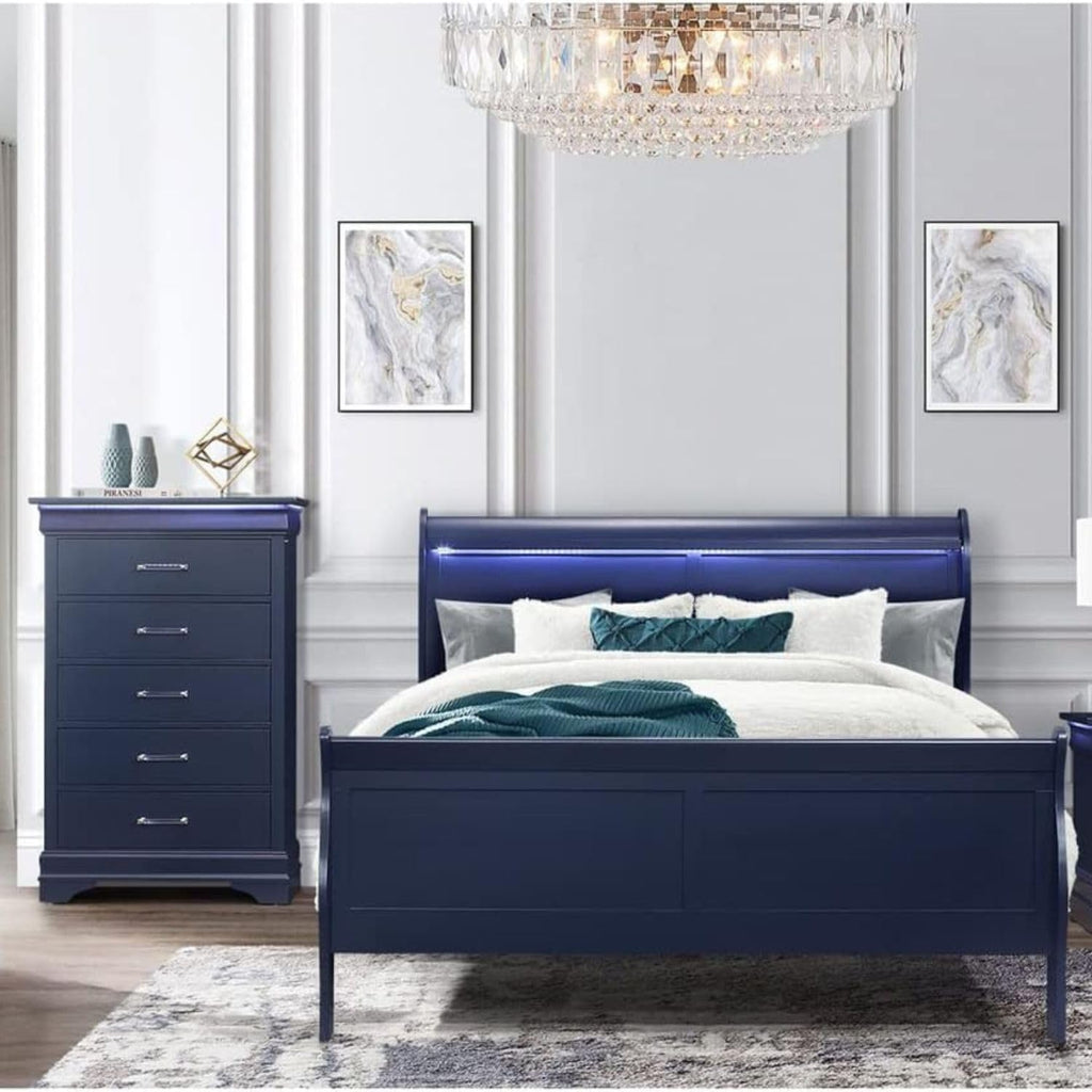 Global Furniture USA Charlie Blue Full Bed