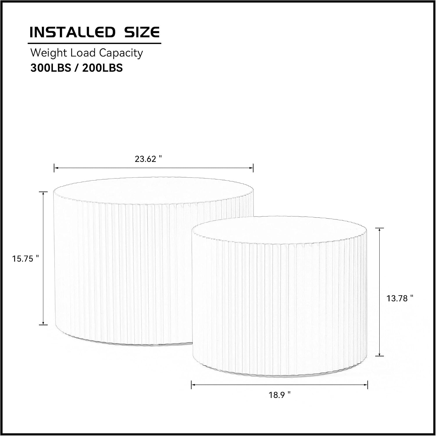 Round Nesting Coffee Table Set of 2 for Living Room, Modern End Table MDF Finish Side Table Circular Coffee Table 2 Pieces for Small Space No Assembly Request - White