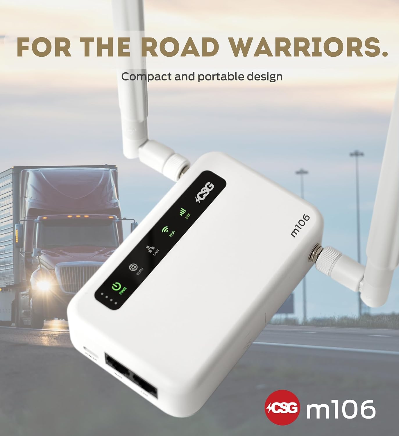 CSG m106 LTE Cellular Gateway Business or Home Router, Verizon 4G LTE Network Compatible, Built-in Failover, 5,000 mAh Backup Battery for Travel, Lightweight Portable Design, RV Internet
