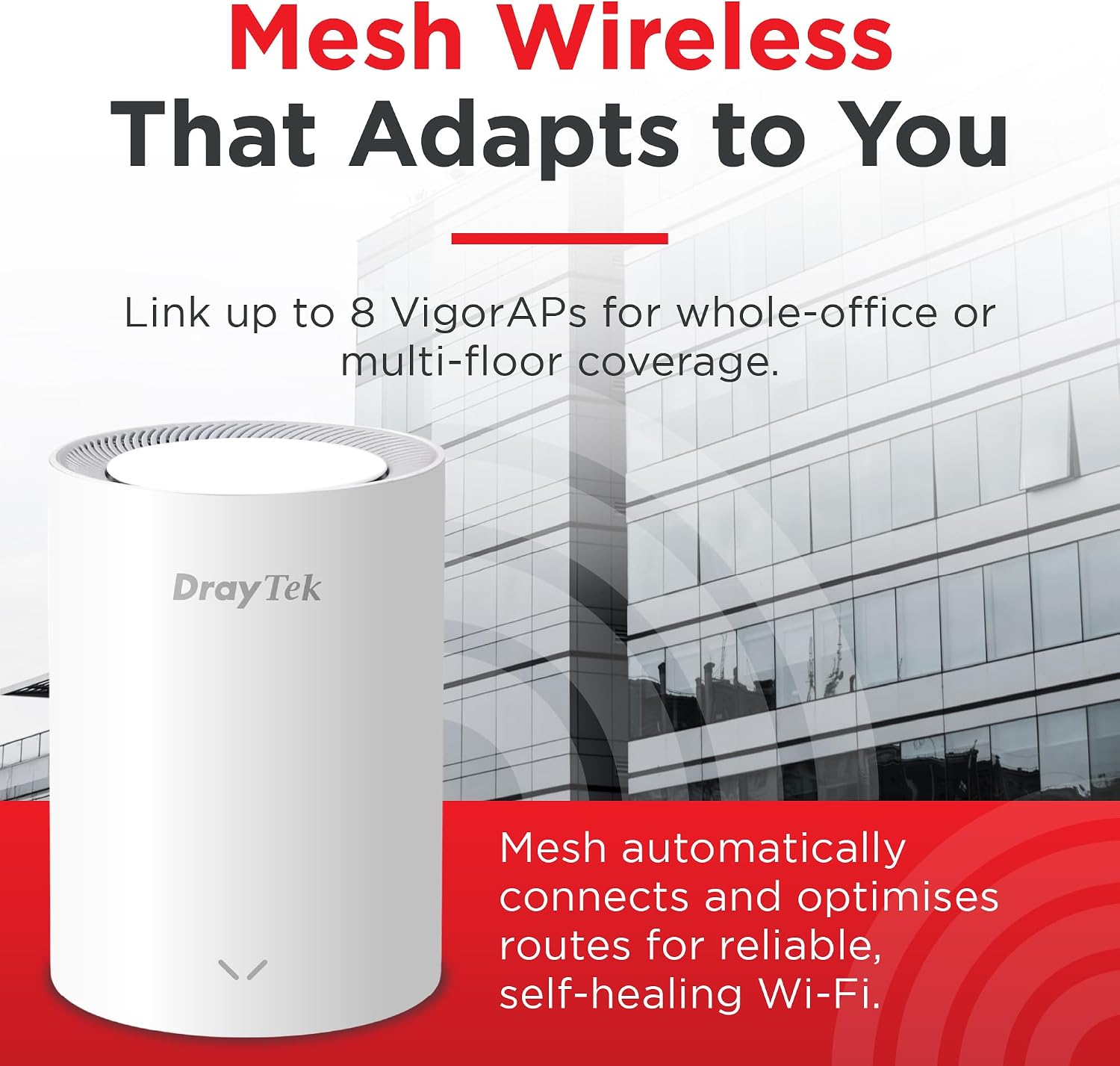 DrayTek Vigor AP805 Mesh AX3000 Wireless Access Point, 2.5GbE Uplink, additional 1GbE for Wired Connectivity, Cylinder Form-Factor