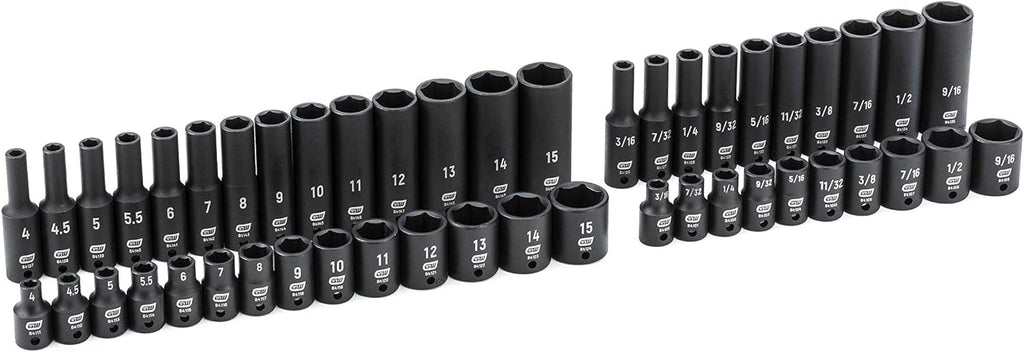 GEARWRENCH 48 Pc. 1/4' Drive 6 Pt. Impact Socket Set, Standard & Deep, SAE/Metric - 84902