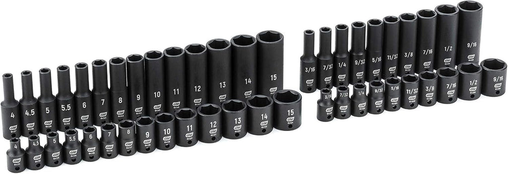 GEARWRENCH 48 Pc. 1/4' Drive 6 Pt. Impact Socket Set, Standard & Deep, SAE/Metric - 84902 (Pack of 5)