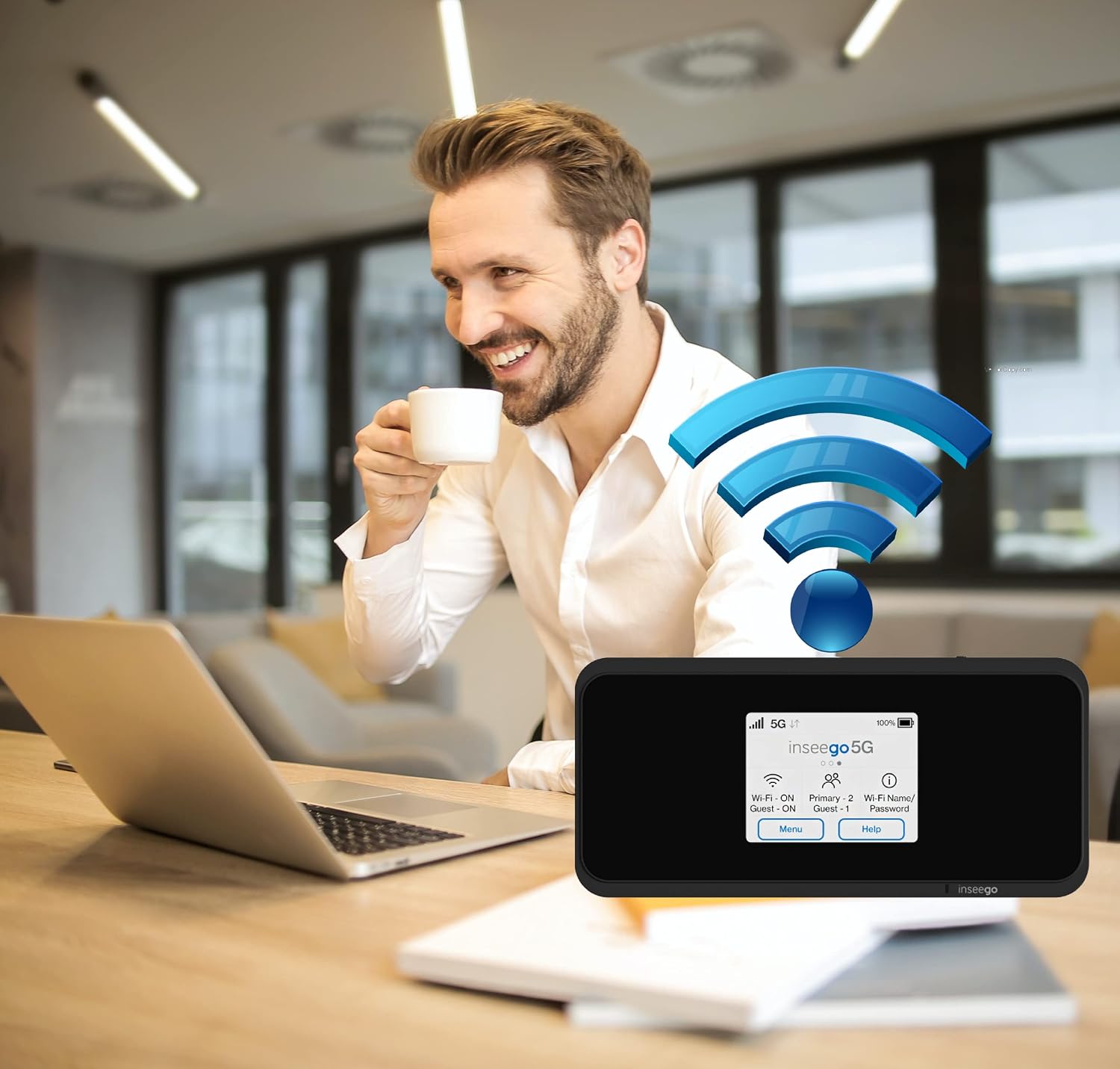 Inseego 5G MiFi M2000 Mobile Hotspot, T-Mobile Unlocked – Portable 5G Wi-Fi Router with 5050 mAh Battery, 5G & Wi-Fi 6 Speeds up to 2.7 Gbps, Connects Up to 30 Devices, EVDO-Link Bundle (Standard)