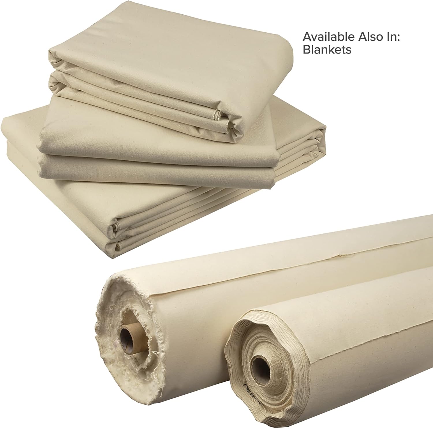 Creative Mark Unprimed Cotton Duck Deluxe Canvas Roll - 7 Ounce Single Fill Roll - 52' x 30 Yards - Uniform Medium Texture - Economy Cotton Sheeting - Bulk Un-Stretched Duck Canvas Fabric for Artists