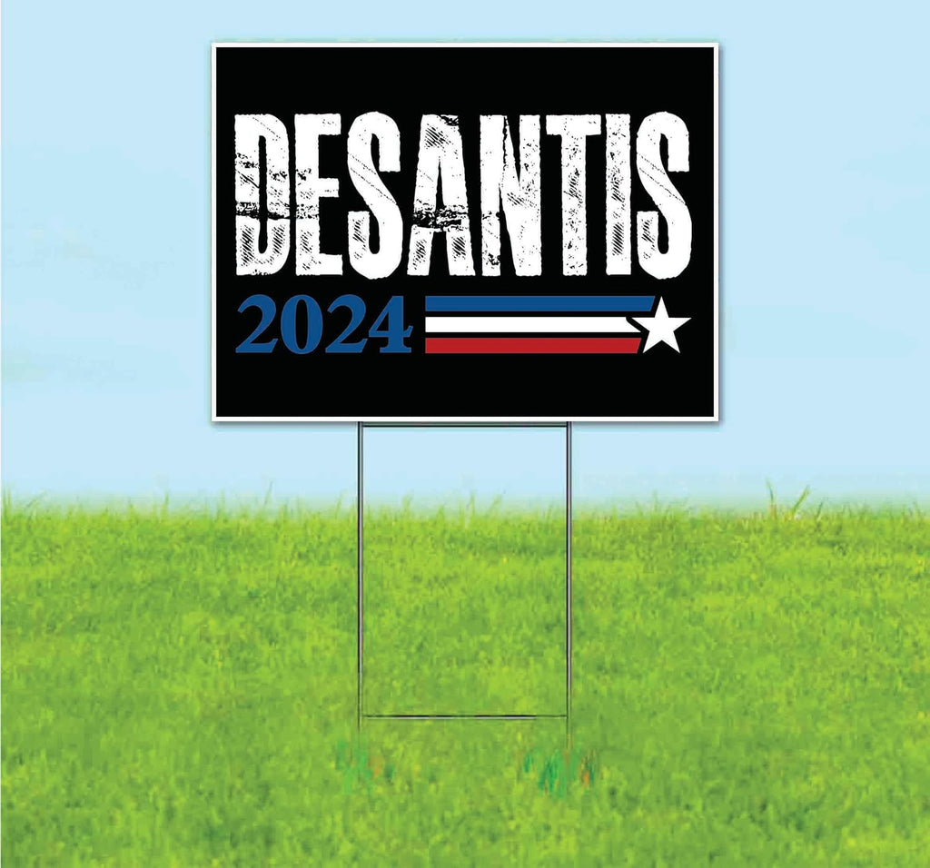 Desantis 2024 (18' x 24') Yard Sign, Quantity Discounts, Multi-Packs, Includes Metal Step Stake, Bandit, New, Advertising, USA | Election, Political, Republican, President, Vote