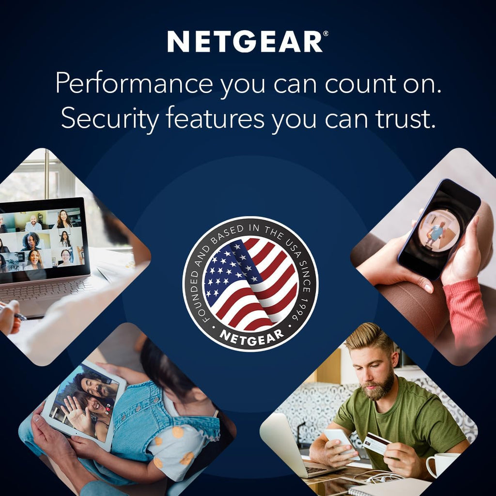 NETGEAR Nighthawk 8-Stream WiFi 6 Router (RAX70) - Security Features, AX6600 Tri-Band Wireless Speed (up to 6.6 Gbps) - Coverage up to 2,500 sq. ft., 40 Devices