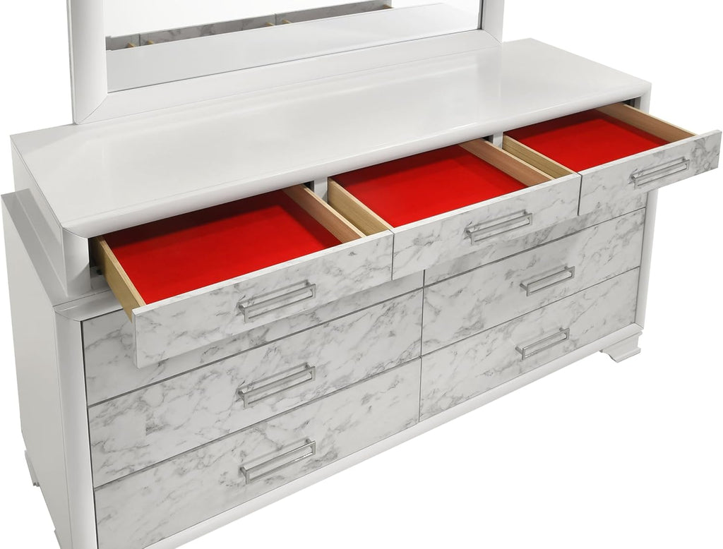 Soul Full 4PC Bedroom Set Made with Wood and Drawers in White BO16