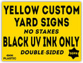 50 Large Yellow 24x18' Custom SmartFlute Yard Signs, Add Your Own Message Double-Sided Front and Back Printing Bundle Deal Weatherproof Corrugated Plastic