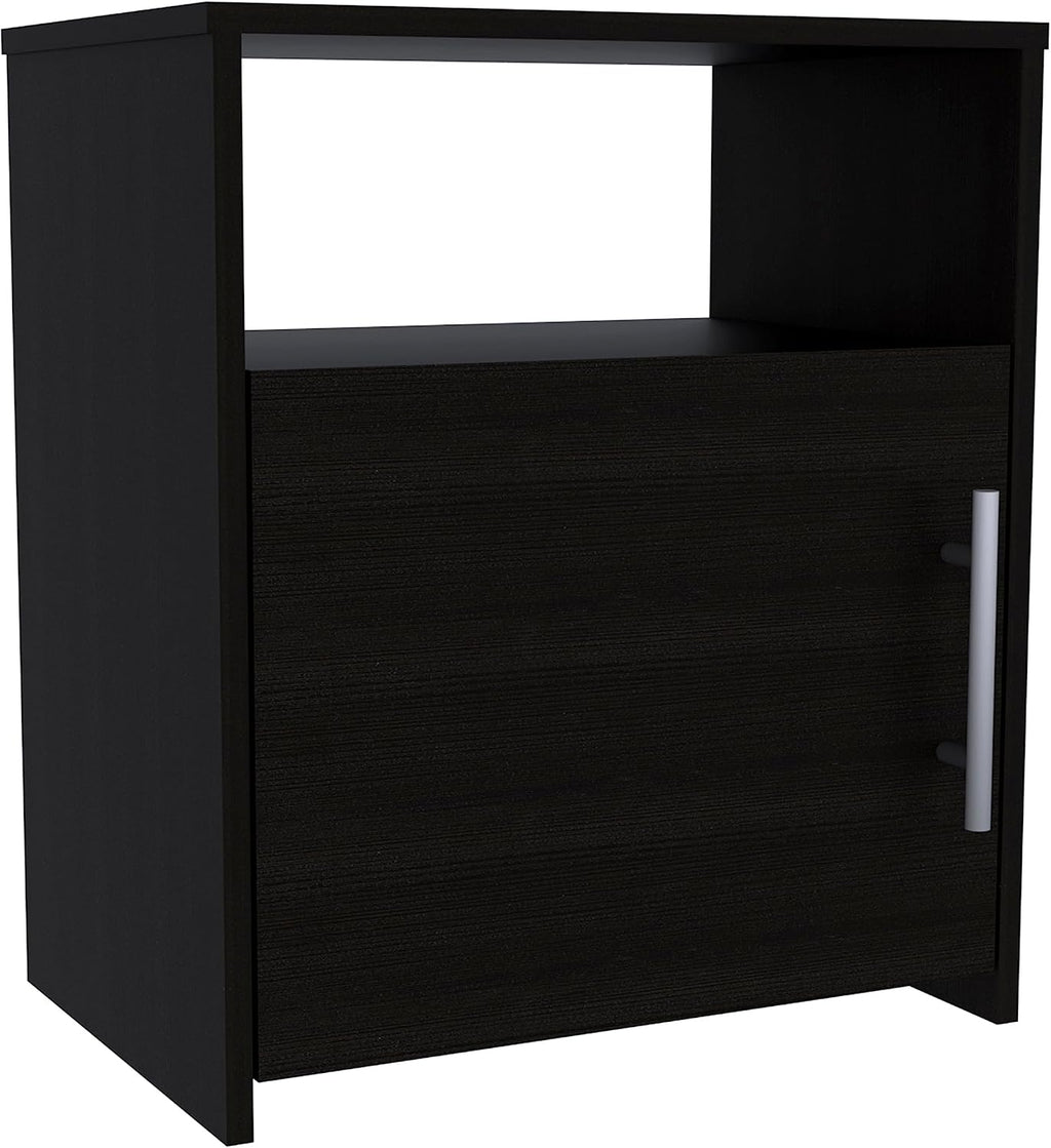 No-Tool Assembly 3-Piece Bedroom Set: Wardrobe with Hanging Rod & 2 Storage Nightstands, Effortless Setup for Small Spaces, Black
