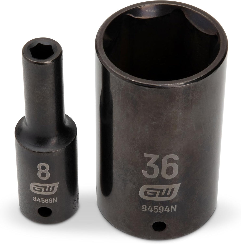 GEARWRENCH 29 Pc. 1/2' Drive 6 Pt. Impact Socket Set, Deep, Metric - 84935N