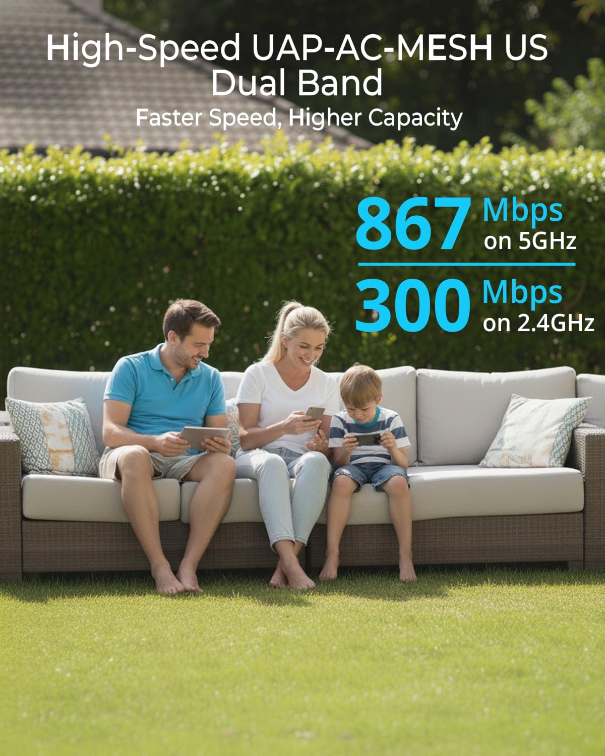 Pre-Configured Ubiquiti UAP-AC-M-US Unifi Mesh Access Point, UniFi AC Mesh Wide-Area Dual-Band Access Point (US) Long Range Indoor/OutDoorWifi Repeater. Just Plug and Play. (1)