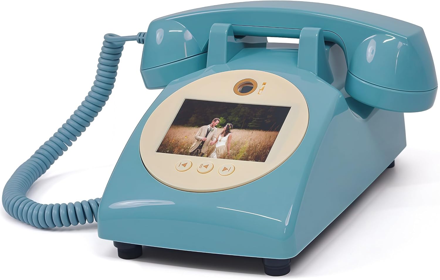 RetroVox Video & Audio Guest Book Wedding Phone Guestbook Creative Easy to Use & Fun Engagements Anniversaries Baby Showers Graduation (C Blue)