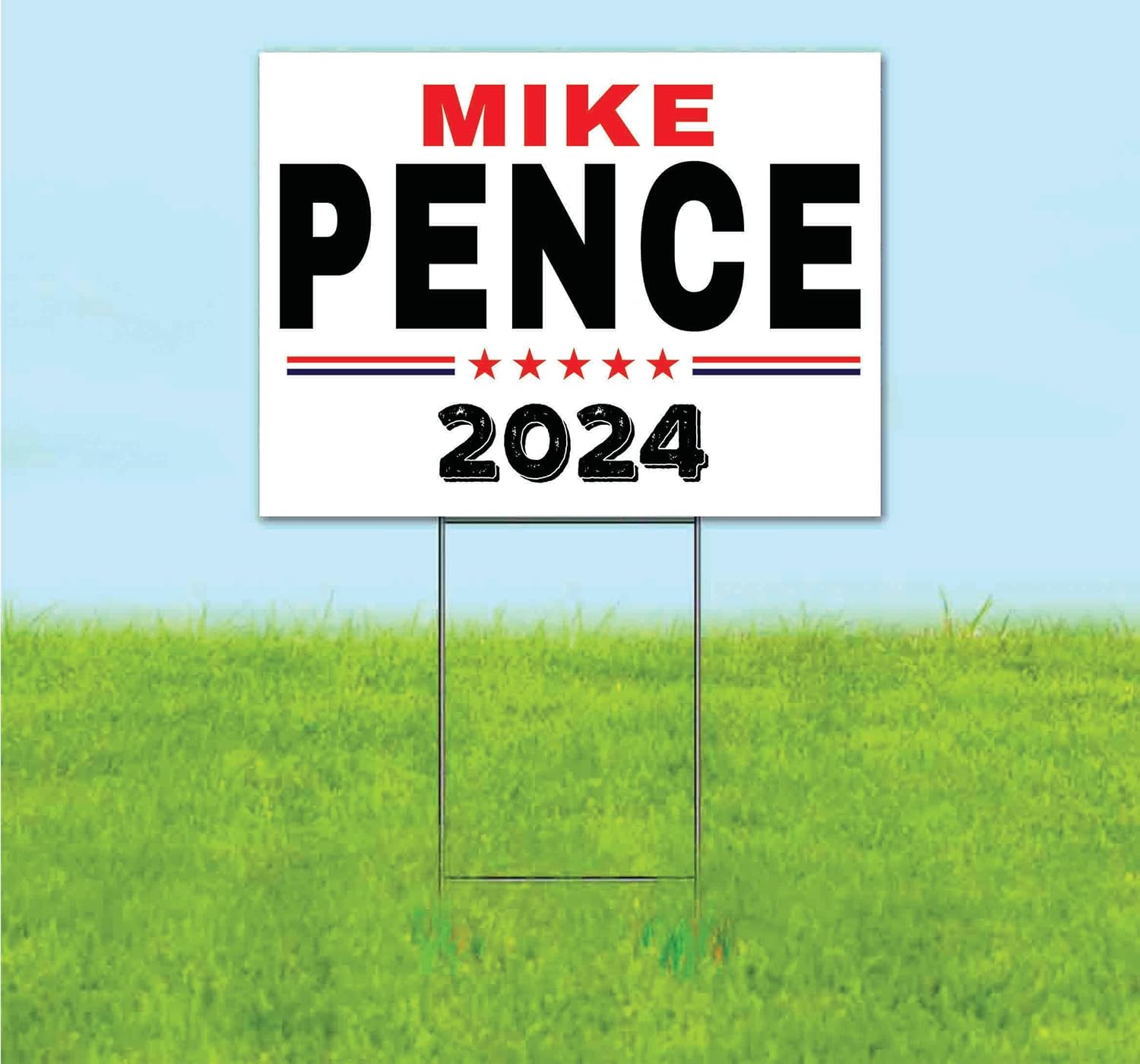 Mike Pence 2024 (18' x 24') Yard Sign, Quantity Discounts, Multi-Packs, Includes Metal Step Stake, Bandit, New, Advertising, USA | Election, Political, Republican, President, Vote