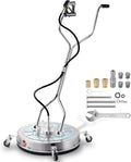 Tool Daily 24' Pressure Washer Surface Cleaner Attachment with Dual Handles, Stainless Steel Driveway Cleaner for Power Washer with Wheels, Pressure Wash Concrete, 4500 PSI