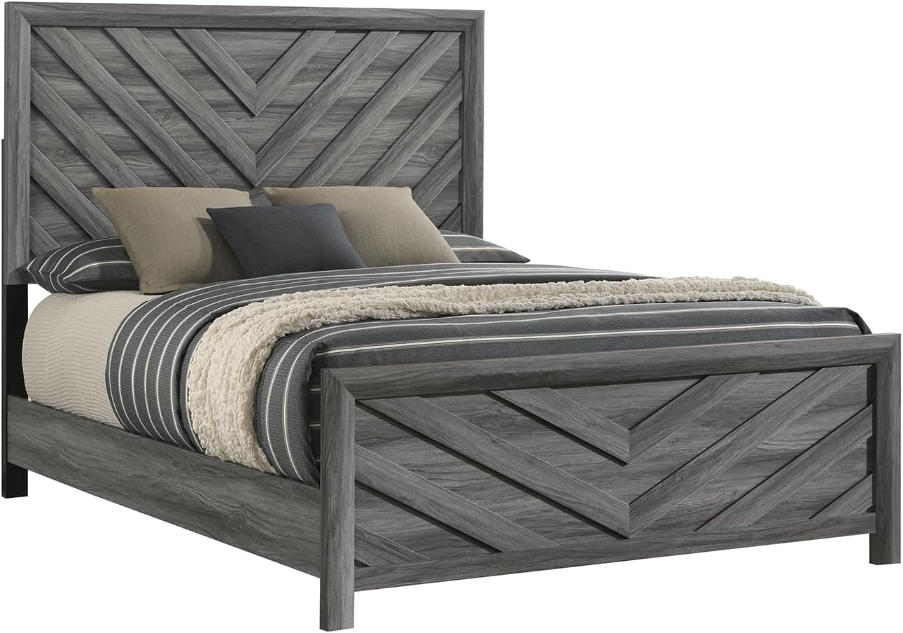 4 Pc Full Bedroom Set Made with Wood in Gray
