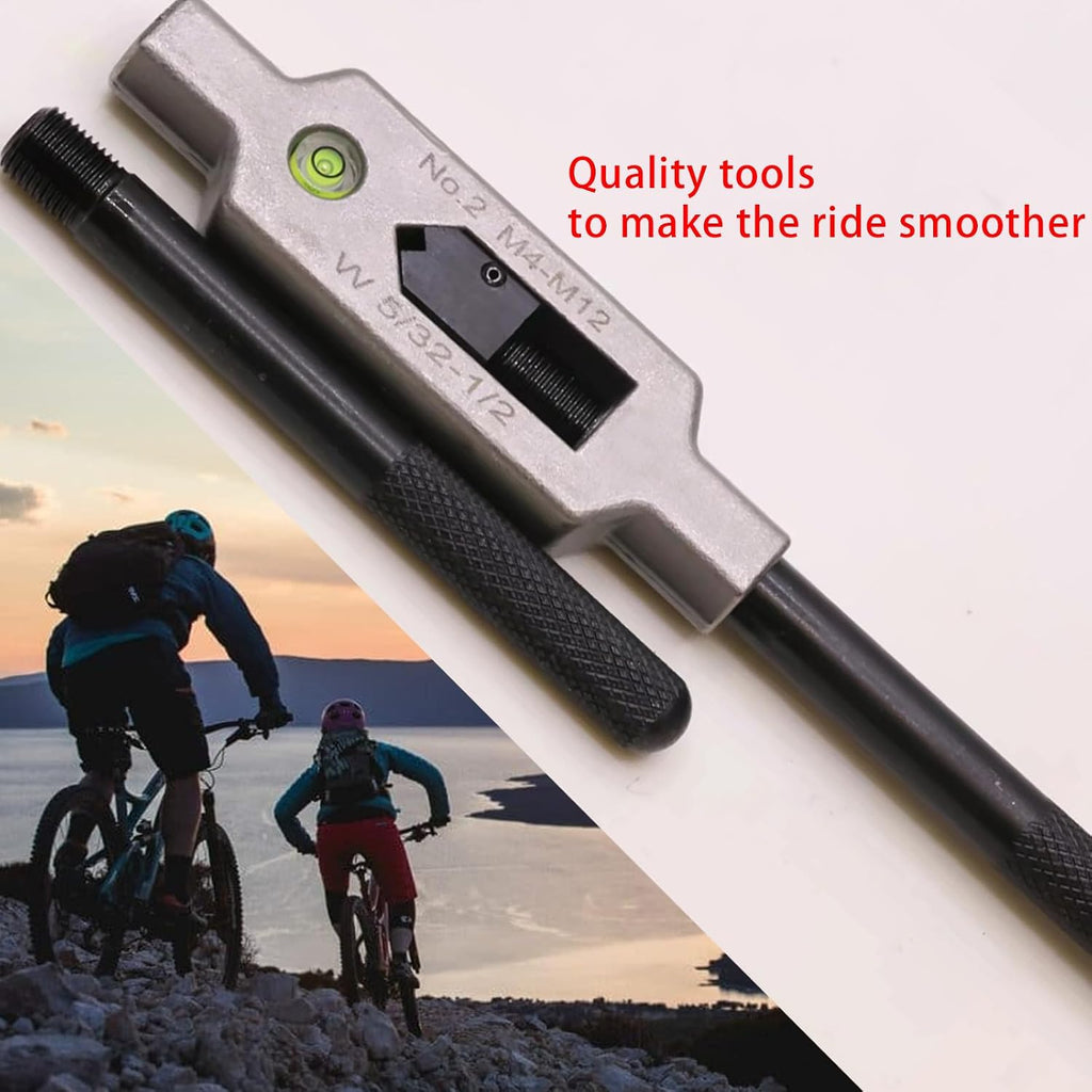 Set Repair Thread9/16 inch Bicycle Thread Tapping Device Cycle Crank Saver Kit Pedal Thread Repair Tap Universal Thread Tool