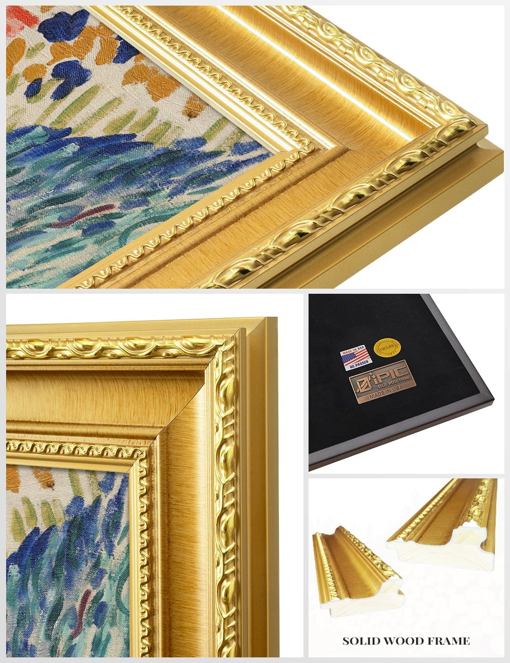 IPIC - In Landscape at Collioure by Henri Matisse, Classic Gold Framed Art, Giclee Prints on Cotton Canvas Matched with Solid Wood Frame, Image Size:24X20,Total Size: 28.8x24.8, Made In USA