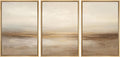 SIGNWIN Framed Wall Art Print Set Beige & Gold Horizon Abstract Minimalist Illustrations Modern Art Chic Multicolor for Living Room, Bedroom, Office - 24'x36'x3 Natural