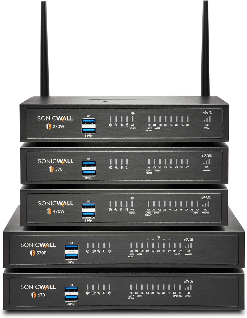SonicWall TZ370W Wireless SecureUpgradePlus | 2YR Advanced Edition | TZ370W Gen7 Firewall with 2 Year Advanced Protection Service Suite | SMB Unit with SD-WAN and Malware Protection (02-SSC-6834)