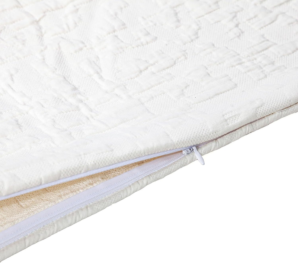 HiEnd Accents Porto Matelassé 3 Piece Duvet Cover Set with Pillow Shams, King Size, Cotton Vintage White Textured Modern Boho Chic Casual Luxury Bedding, 1 Comforter Cover, 2 Pillowcases