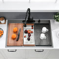 33x19 Drop In Kitchen Sink Black - 16 Gauge Stainless Steel Workstation Sinks Ledge Handmade 10 Inch Deep Single Bowl Kitchen Sink Top Mount Easy to Clean