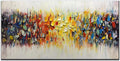 AMEI Art,24x48Inch Hand Painted Abstract Knife Oil Painting Yellow White Textured Wall Art Colorful Modern Artwork Handmade Acrylic Painting Stretched and Framed Ready to Hang
