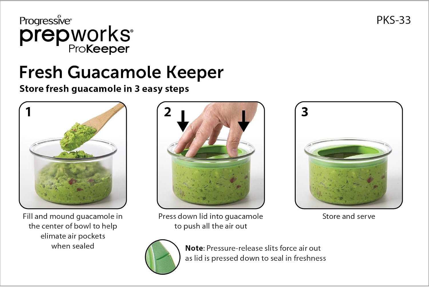 PREPWORKS ProKeeper Fresh Guacamole Plastic Kitchen Storage Container with Airtight Lid (Green), for Guacamole and Food Storage (Pack of 12)