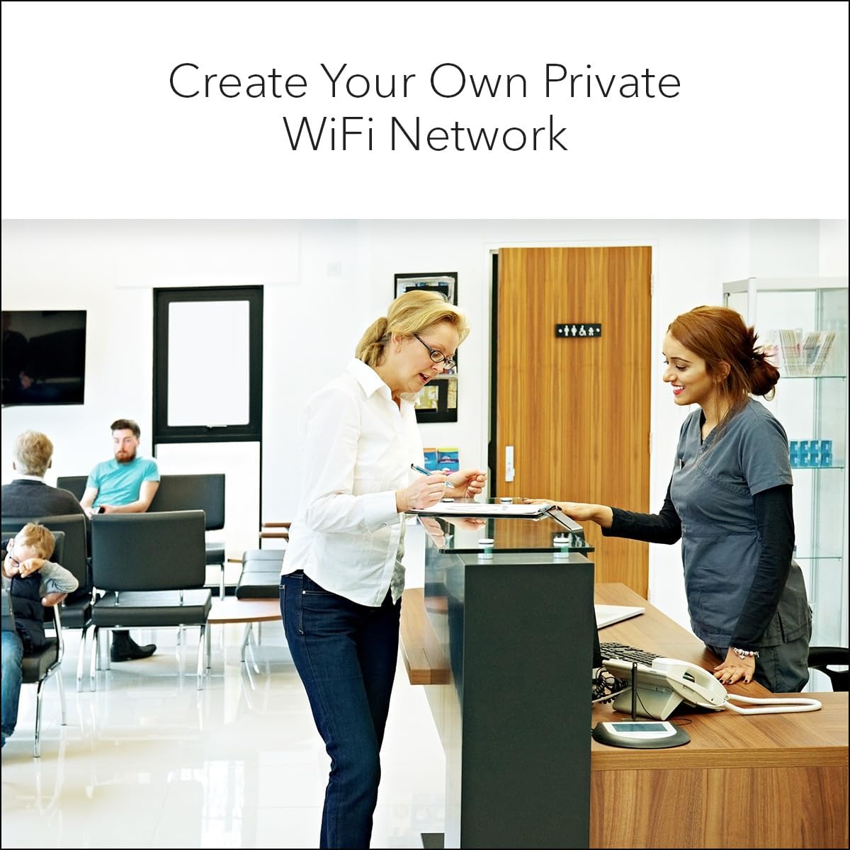 NETGEAR Wireless Desktop Access Point (WAX214PA) - WiFi 6 Dual-Band AX1800 Speed | 1 x 1G Ethernet PoE Port | 802.11ax | WPA3 Security | Up to 4 Separate SSID Networks | with Power Adapter