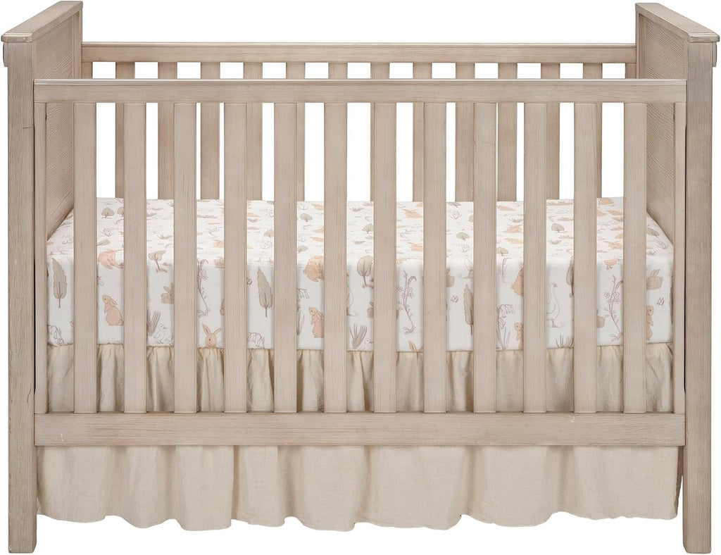 Lambs & Ivy Signature Bunny Hop Organic Cotton Muslin 3-Piece Crib Bedding Set